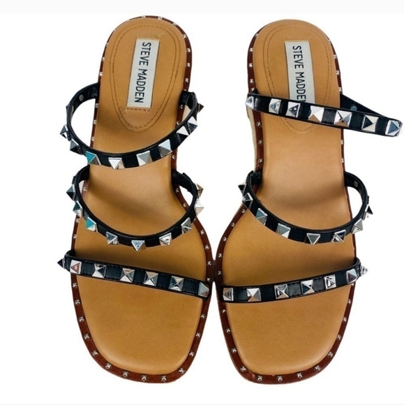 Steve Madden Rock Stud Wedge Espadrille Size 10 - Picture 5 of 5